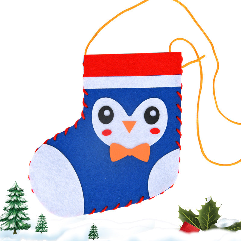 Wholesale Christmas Socks DIY Children's Handmade Non-woven Puzzle Toys